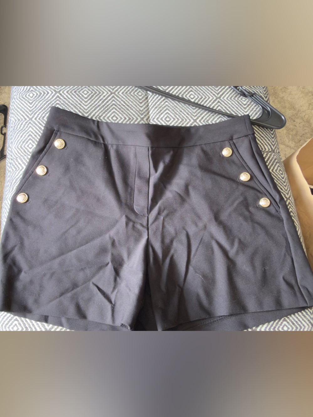 Rachel Zoe Black High-Waist Button Accent Shorts